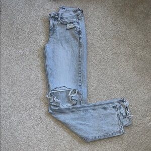 AE Light Grey Distressed Women Jeans